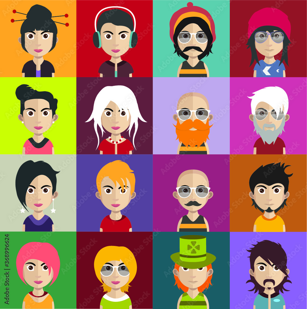 Collection of avatars ( Man and woman Characters ) Collection of avatars ( Man and woman Characters )