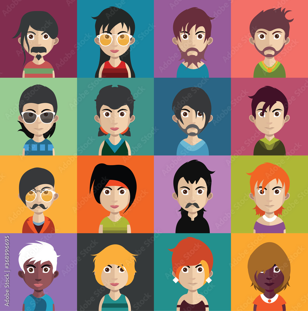 Collection of avatars ( Man and woman Characters )