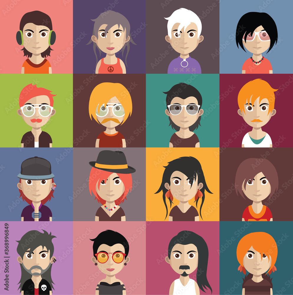 Collection of avatars ( Man and woman Characters ) Collection of avatars ( Man and woman Characters )