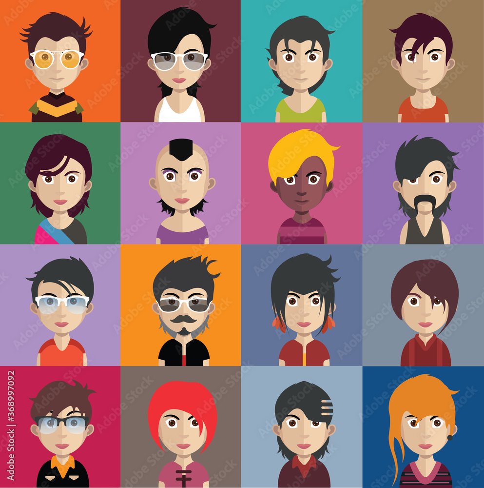 Collection of avatars ( Man and woman Characters ) Collection of avatars ( Man and woman Characters )