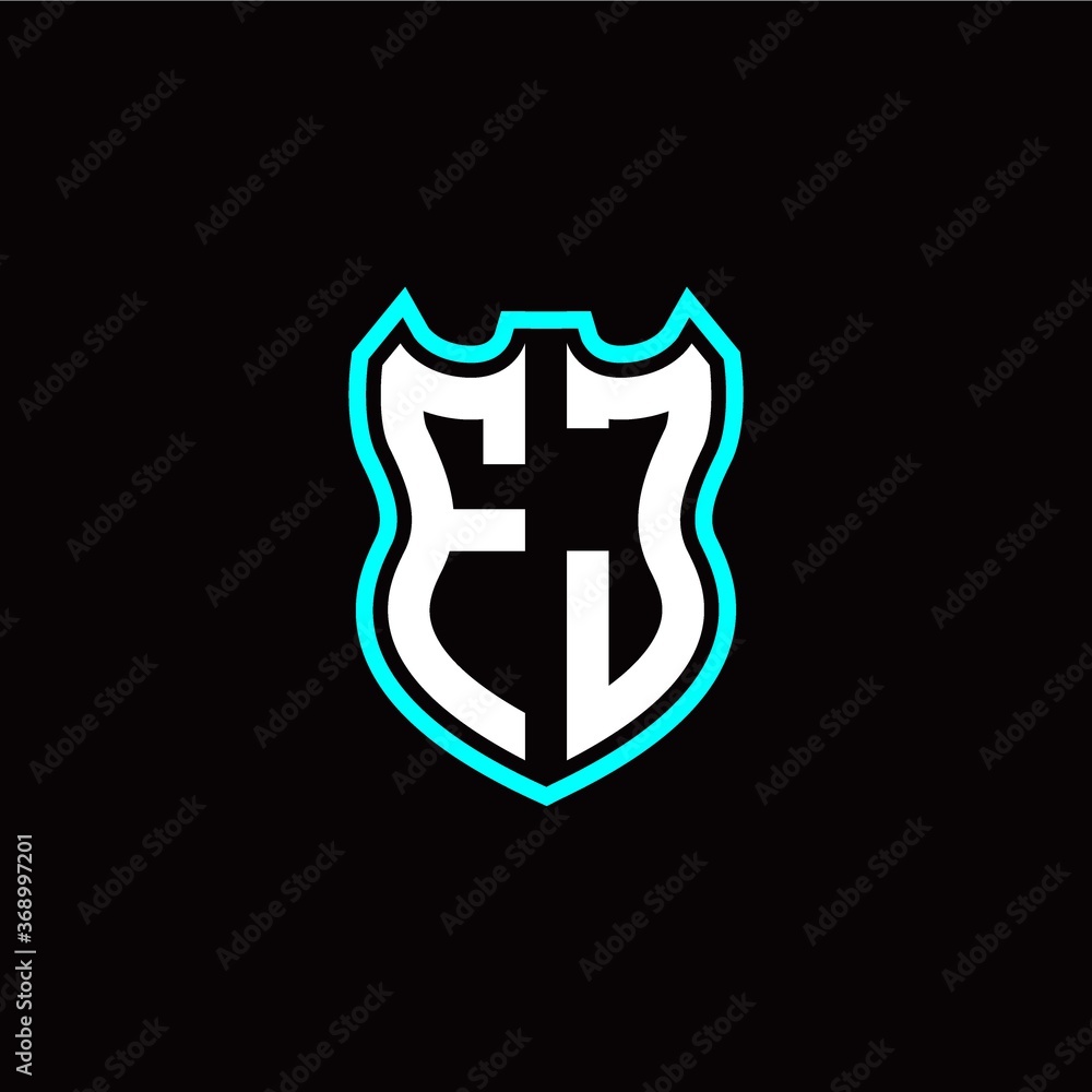 F J initial logo design with shield shape F J initial logo design with shield shape