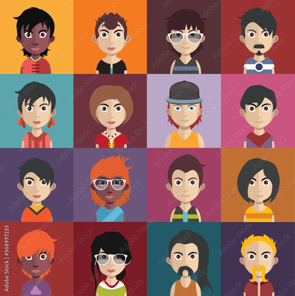Collection of avatars ( Man and woman Characters ) Collection of avatars ( Man and woman Characters )