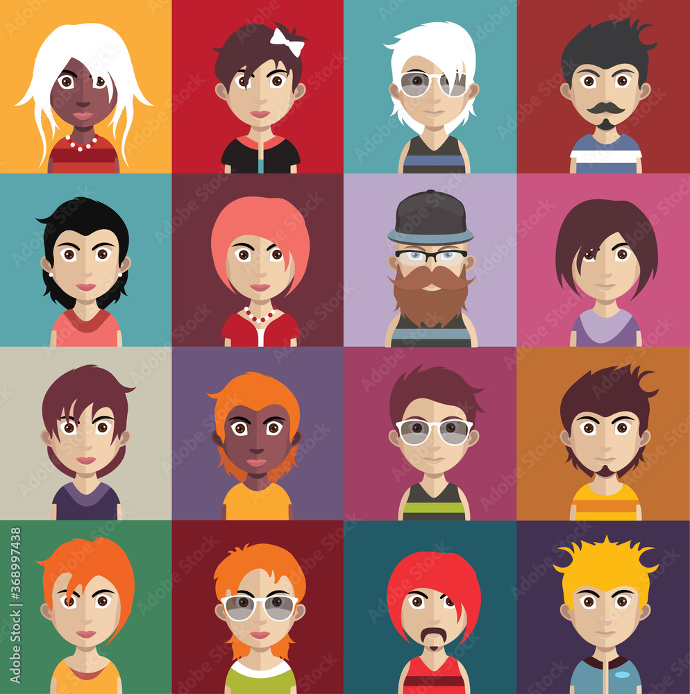 Collection of avatars ( Man and woman Characters ) Collection of avatars ( Man and woman Characters )