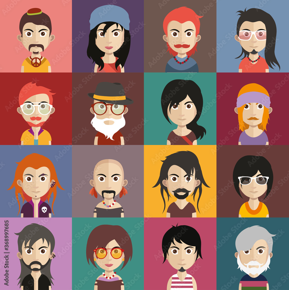 Collection of avatars ( Man and woman Characters ) Collection of avatars ( Man and woman Characters )