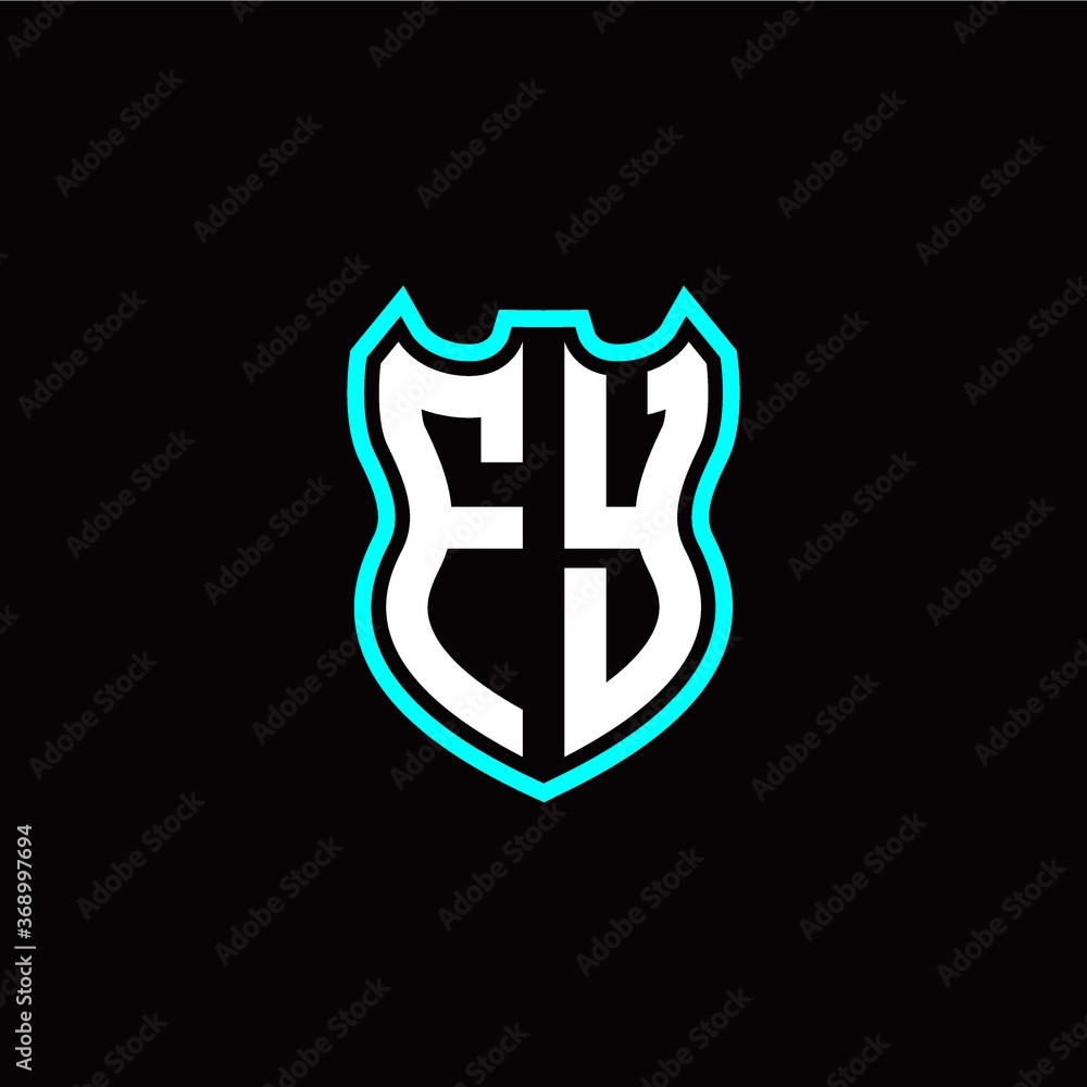 F Y initial logo design with shield shape