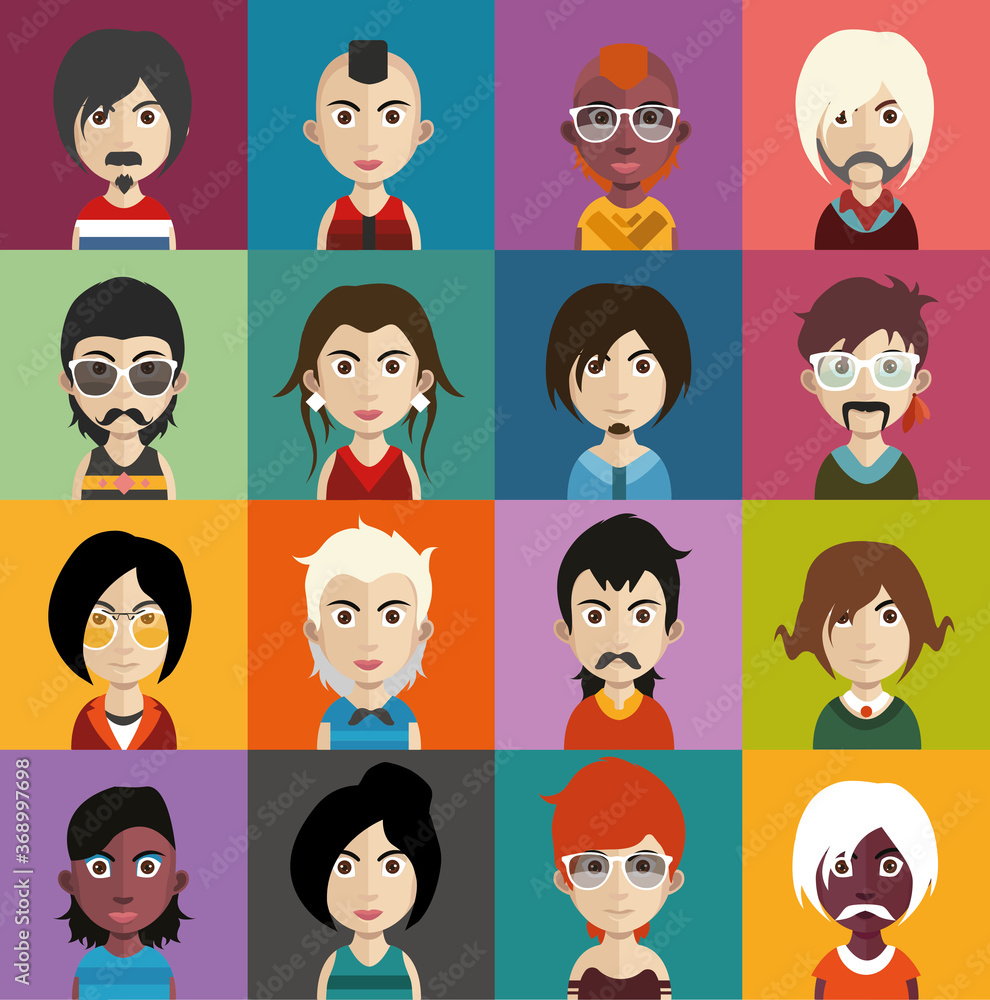 Collection of avatars ( Man and woman Characters ) Collection of avatars ( Man and woman Characters )