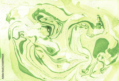 Aquamarine Liquid Hand Painted Material  Texture Textile . Light Abstract Liquid Fashion  Flow Mixed Fluid  spring Green Watercolor . Bright Textured Gouache Ebru