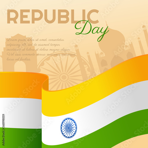 Indian flag on day celebration republic day