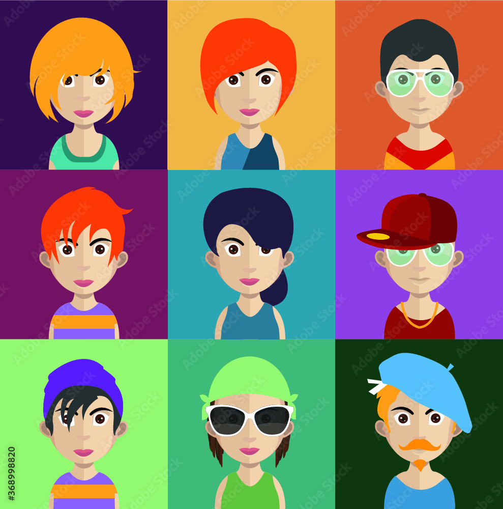 Collection of avatars ( Man and woman Characters ) Collection of avatars ( Man and woman Characters )