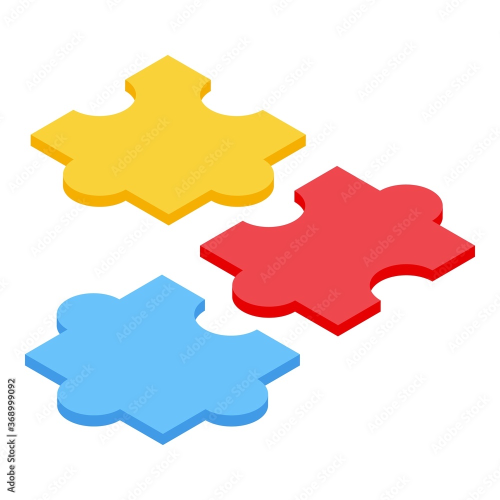 Inclusive education puzzle icon. Isometric of inclusive education puzzle vector icon for web design isolated on white background