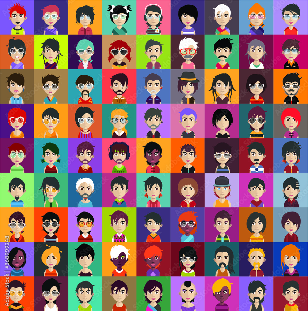 Obraz premium Avatars People avatars. Vector women, men avatar. - Vector