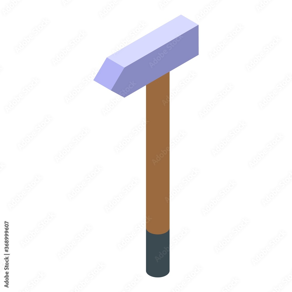 Hammer breakthrough icon. Isometric of hammer breakthrough vector icon for web design isolated on white background Hammer breakthrough icon. Isometric of hammer breakthrough vector icon for web design isolated on white background