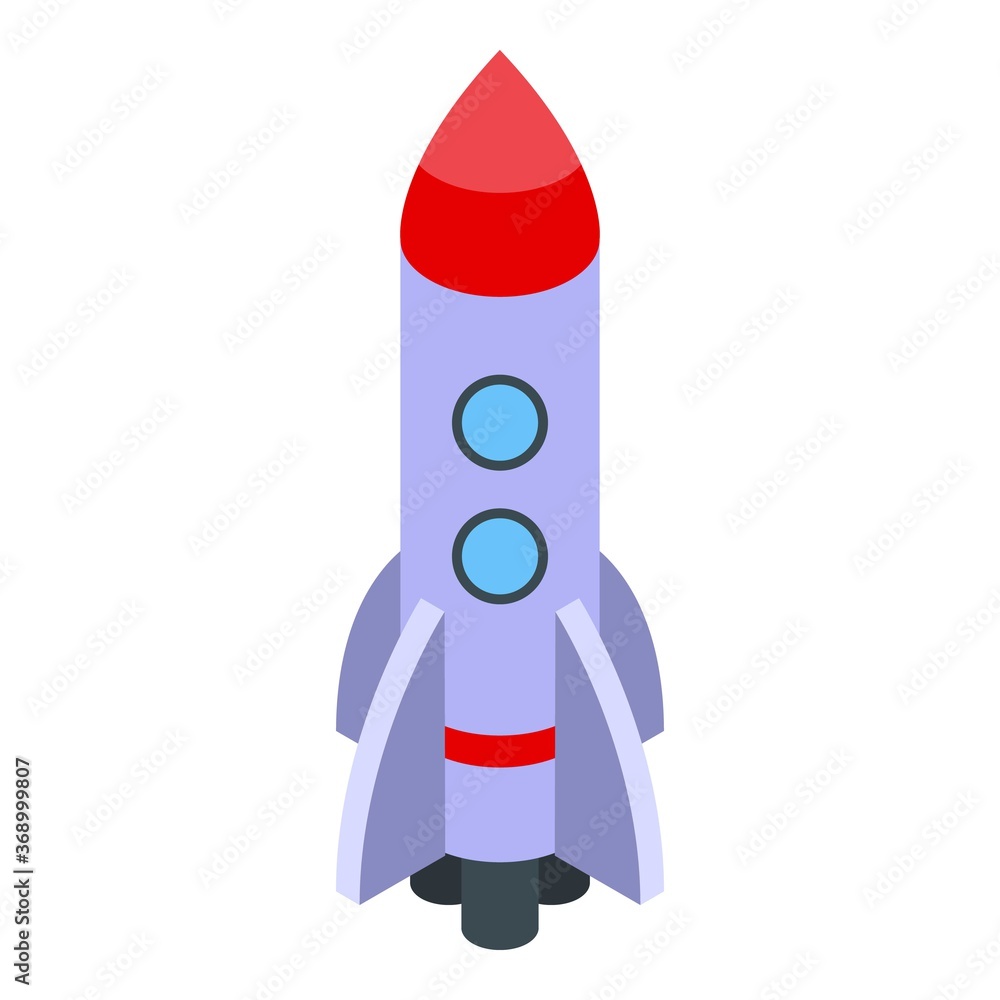 Breakthrough startup rocket icon. Isometric of breakthrough startup rocket vector icon for web design isolated on white background