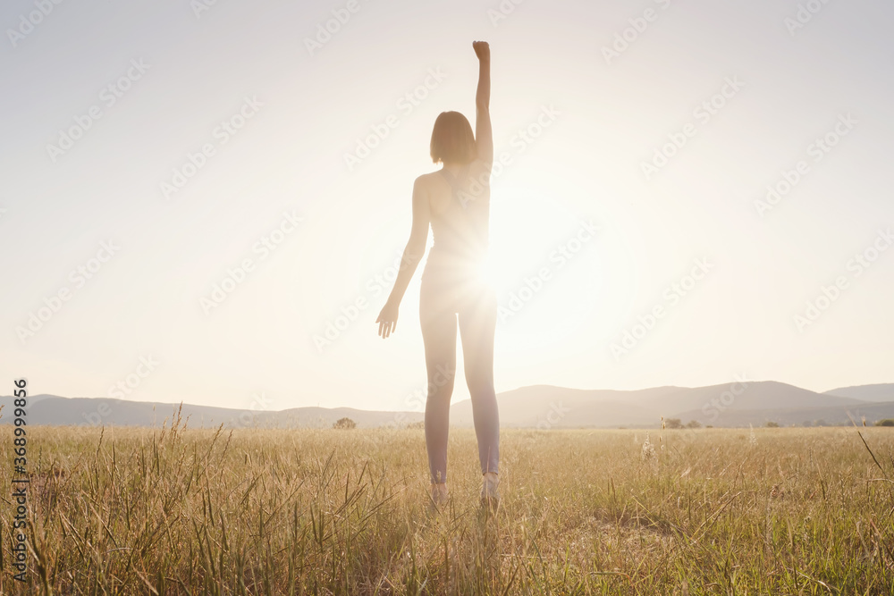 Victory. Feeling positive and full of joy. Victory. Feeling positive and full of joy.