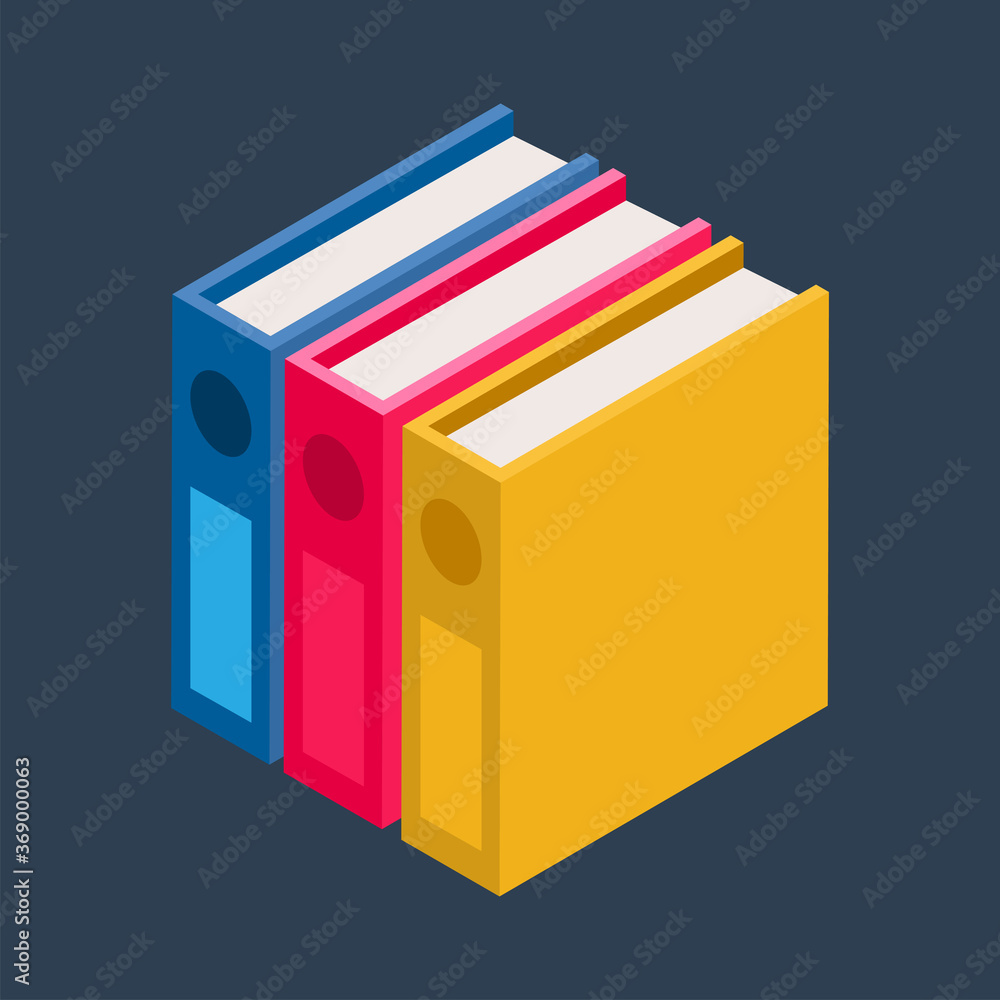 Business & Finance, Office files, Isometric 3D icon.