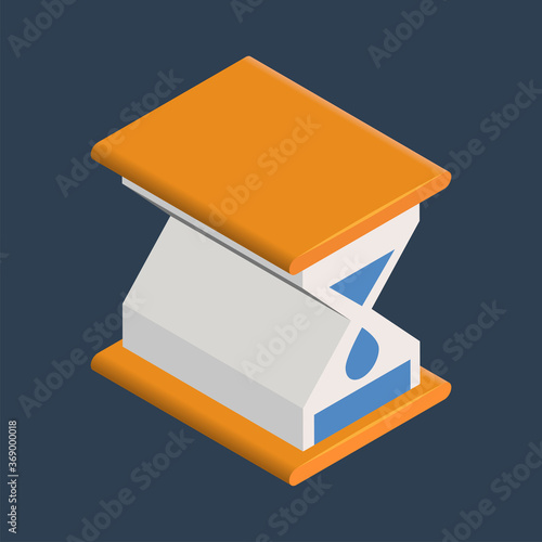 Business & Finance, Hourglass, Isometric 3D icon.