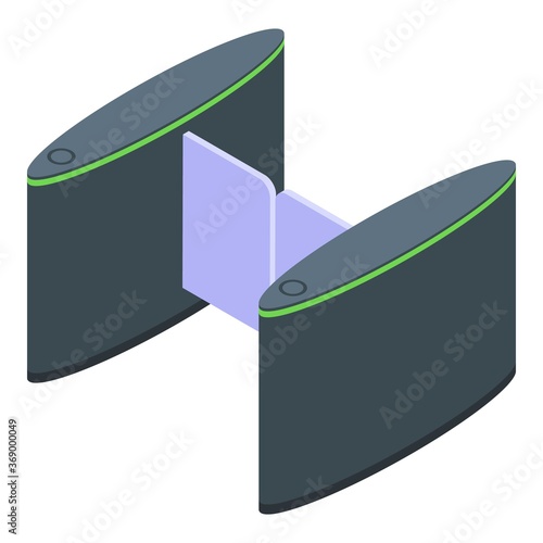 Turnstile barrier icon. Isometric of turnstile barrier vector icon for web design isolated on white background