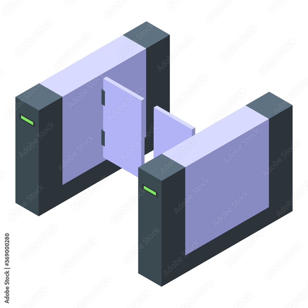 Turnstile card icon. Isometric of turnstile card vector icon for web design isolated on white background Turnstile card icon. Isometric of turnstile card vector icon for web design isolated on white background