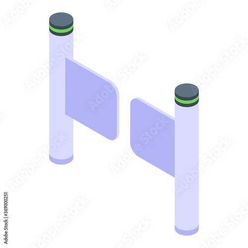 Turnstile entrance icon. Isometric of turnstile entrance vector icon for web design isolated on white background