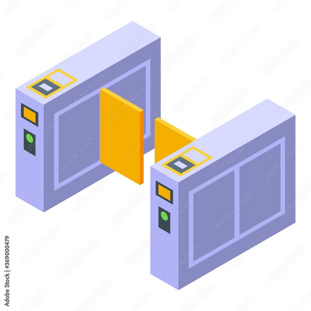 Turnstile metro icon. Isometric of turnstile metro vector icon for web design isolated on white background Turnstile metro icon. Isometric of turnstile metro vector icon for web design isolated on white background