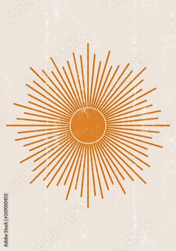 Orange Sun print boho minimalist printable wall art