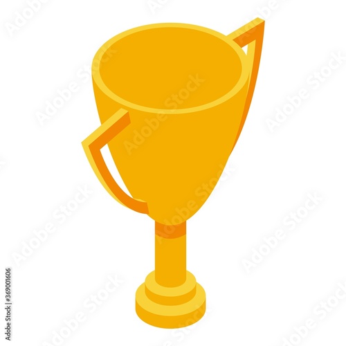 Sport gold cup icon. Isometric of sport gold cup vector icon for web design isolated on white background