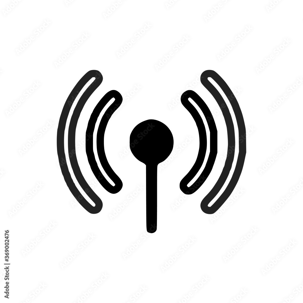 vector illustration of network antenna and wifi outline icon vector illustration of network antenna and wifi outline icon