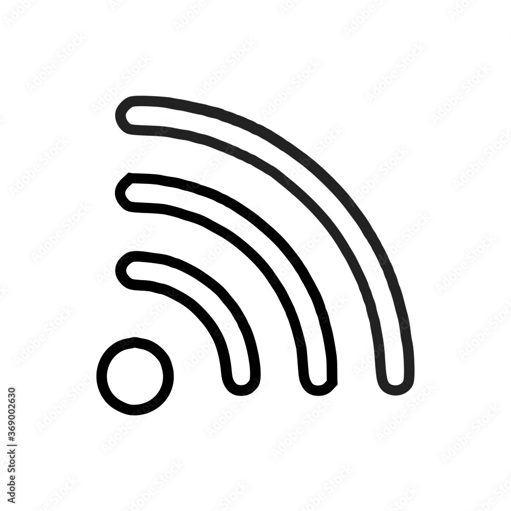 vector illustration of network antenna and wifi outline icon vector illustration of network antenna and wifi outline icon