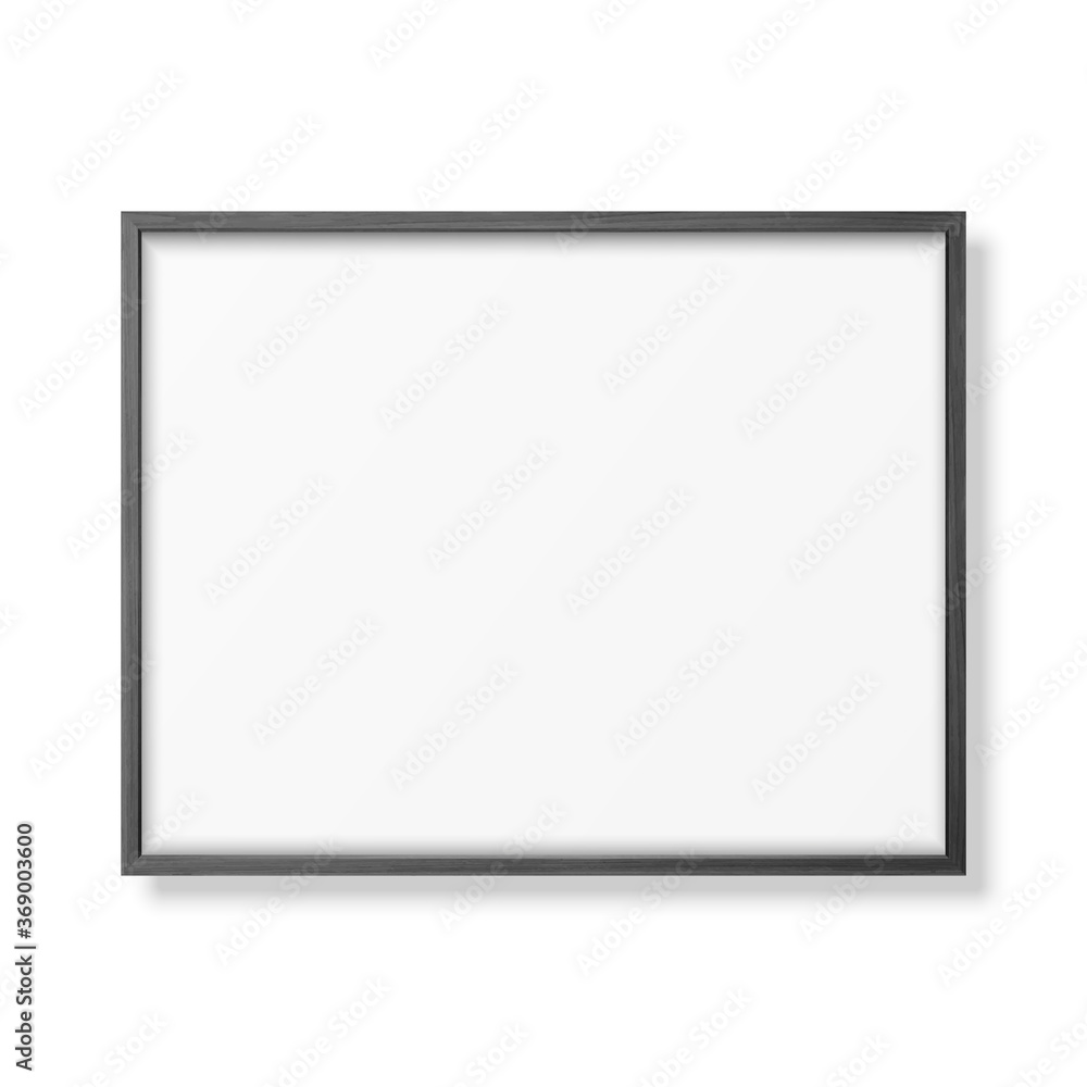 Vector 3d Realistic Horizontal Black Wooden Simple Modern Frame Icon Closeup Isolated on White. It can be used for presentations. Design Template for Mockup, Front View Vector 3d Realistic Horizontal Black Wooden Simple Modern Frame Icon Closeup Isolated on White. It can be used for presentations. Design Template for Mockup, Front View