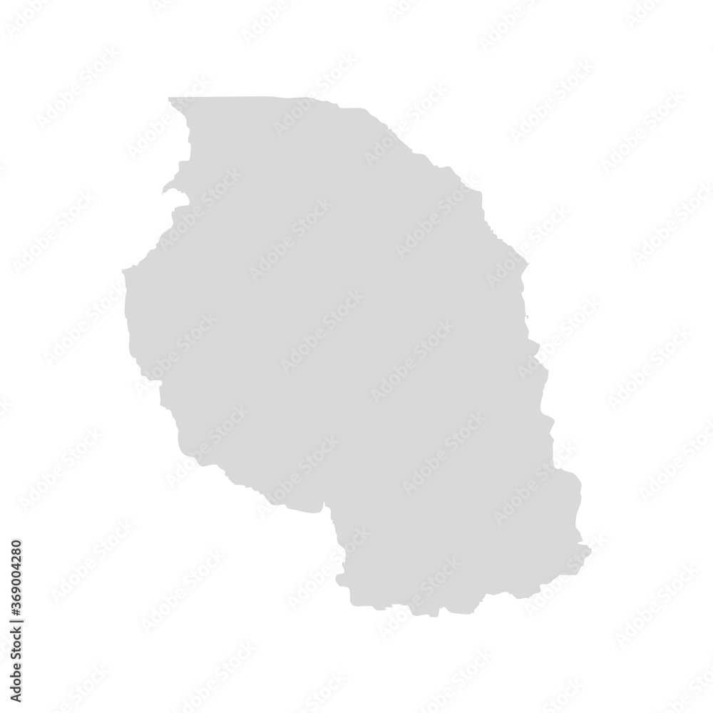 Tanzania country vector map. Tanzanian nation contour map