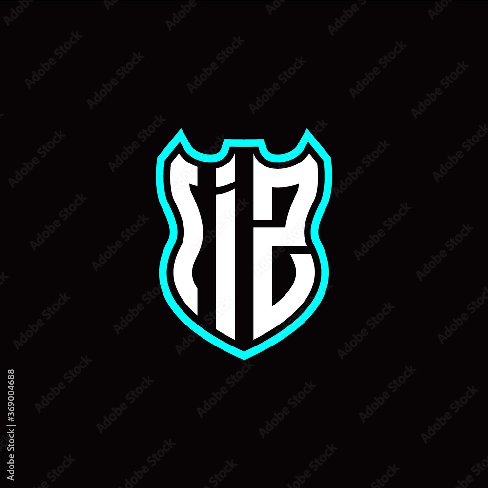 I Z initial logo design with shield shape I Z initial logo design with shield shape
