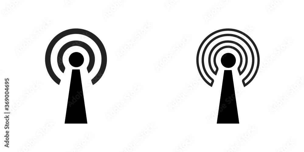 set of vector illustration icon of network antenna and wifi