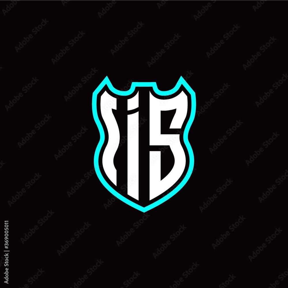 I S initial logo design with shield shape I S initial logo design with shield shape