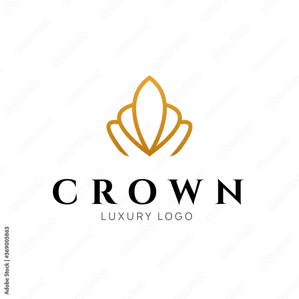 Fototapeta premium Crown logo king vector royal icon. Queen logotype symbol luxury design