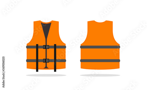 Safety jacket security icon. Vector life vest yellow visibility fluorescent work jacket
