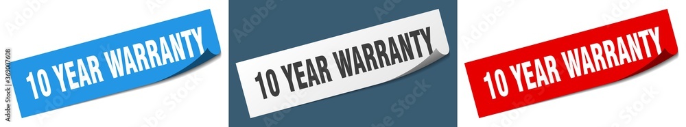 10 year warranty paper peeler sign set. 10 year warranty sticker 10 year warranty paper peeler sign set. 10 year warranty sticker