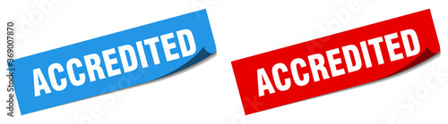 accredited paper peeler sign set. accredited sticker