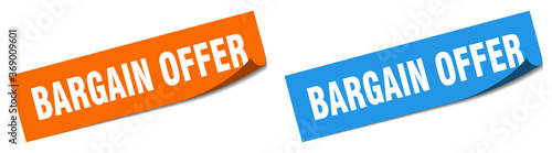 bargain offer paper peeler sign set. bargain offer sticker