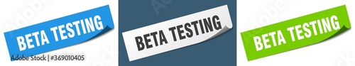 beta testing paper peeler sign set. beta testing sticker