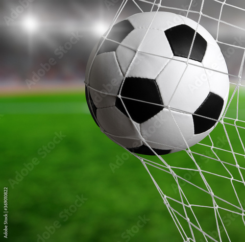 Soccer ball in the net © Alekss