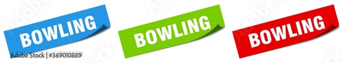 bowling paper peeler sign set. bowling sticker