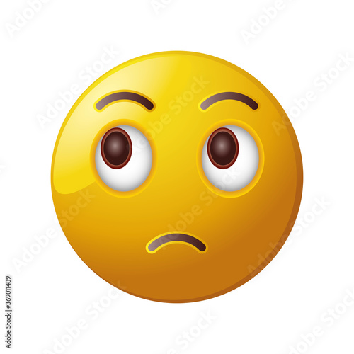 emoticon amazed on white background