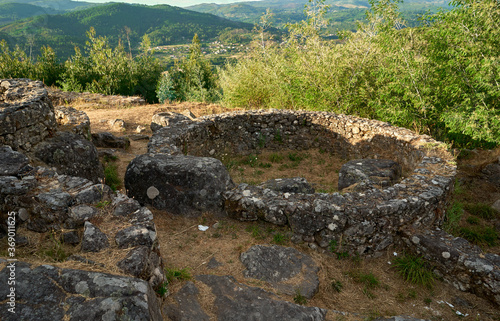 pre-roman stone constructions where the Celts lived surrounded by vegetation