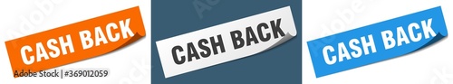 cash back paper peeler sign set. cash back sticker