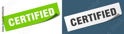 certified paper peeler sign set. certified sticker