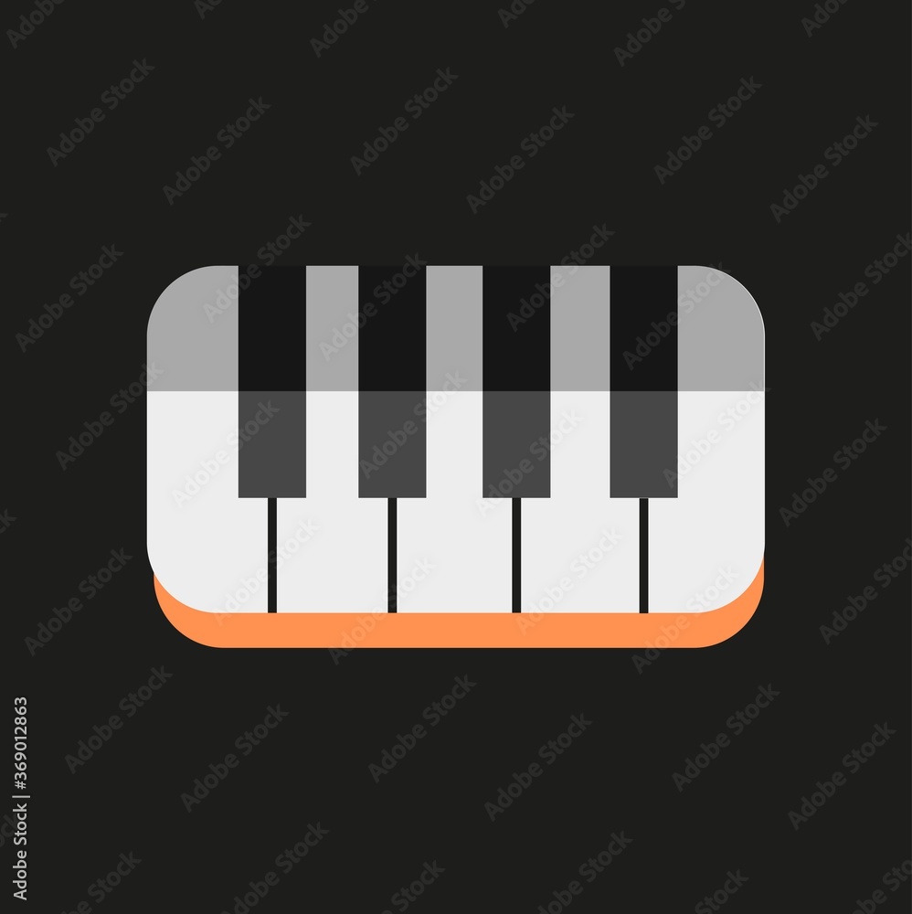 keyboard music icon design vector logo