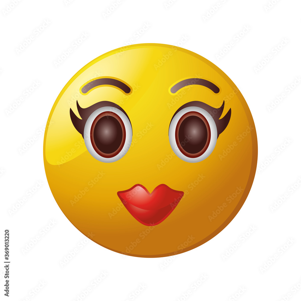 emoticon with sexy lips on white background emoticon with sexy lips on white background