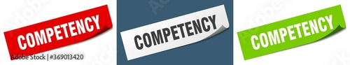 competency paper peeler sign set. competency sticker