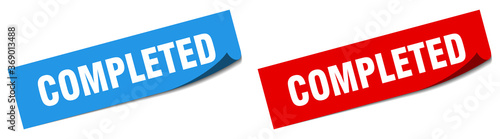 completed paper peeler sign set. completed sticker