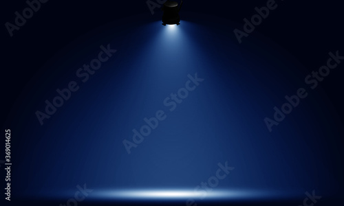 Concert stage with blue spotlight